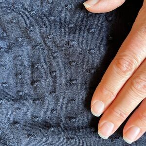 COS merino wool Swiss dots popcorn polka textured turtleneck navy blue sweater S